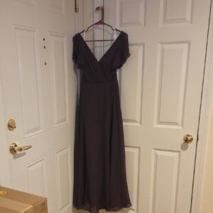 David's Bridal Deep Purple Maxi Dress